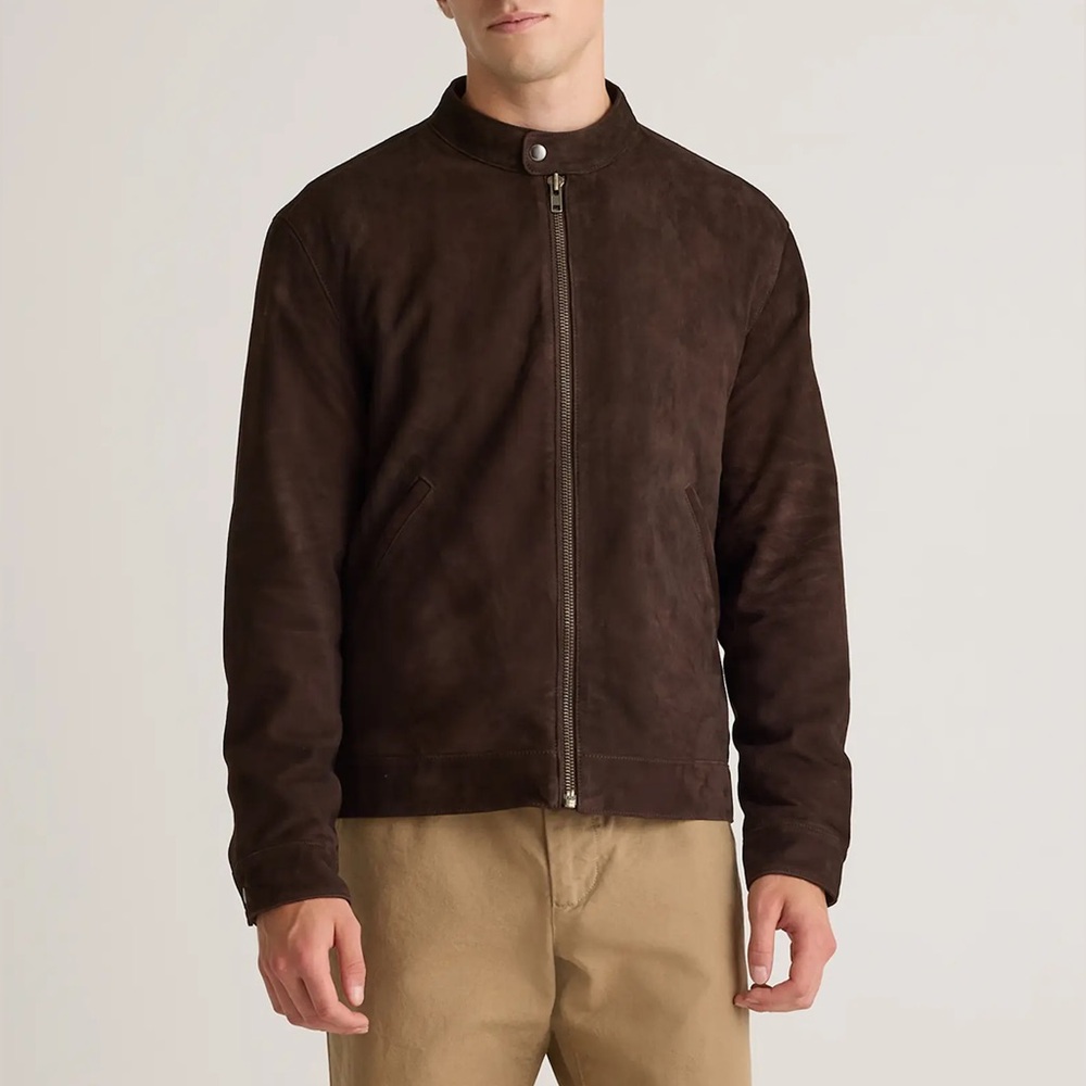 Quince 100% Suede Café Racer Jacket
Color Espresso‎ Size XL